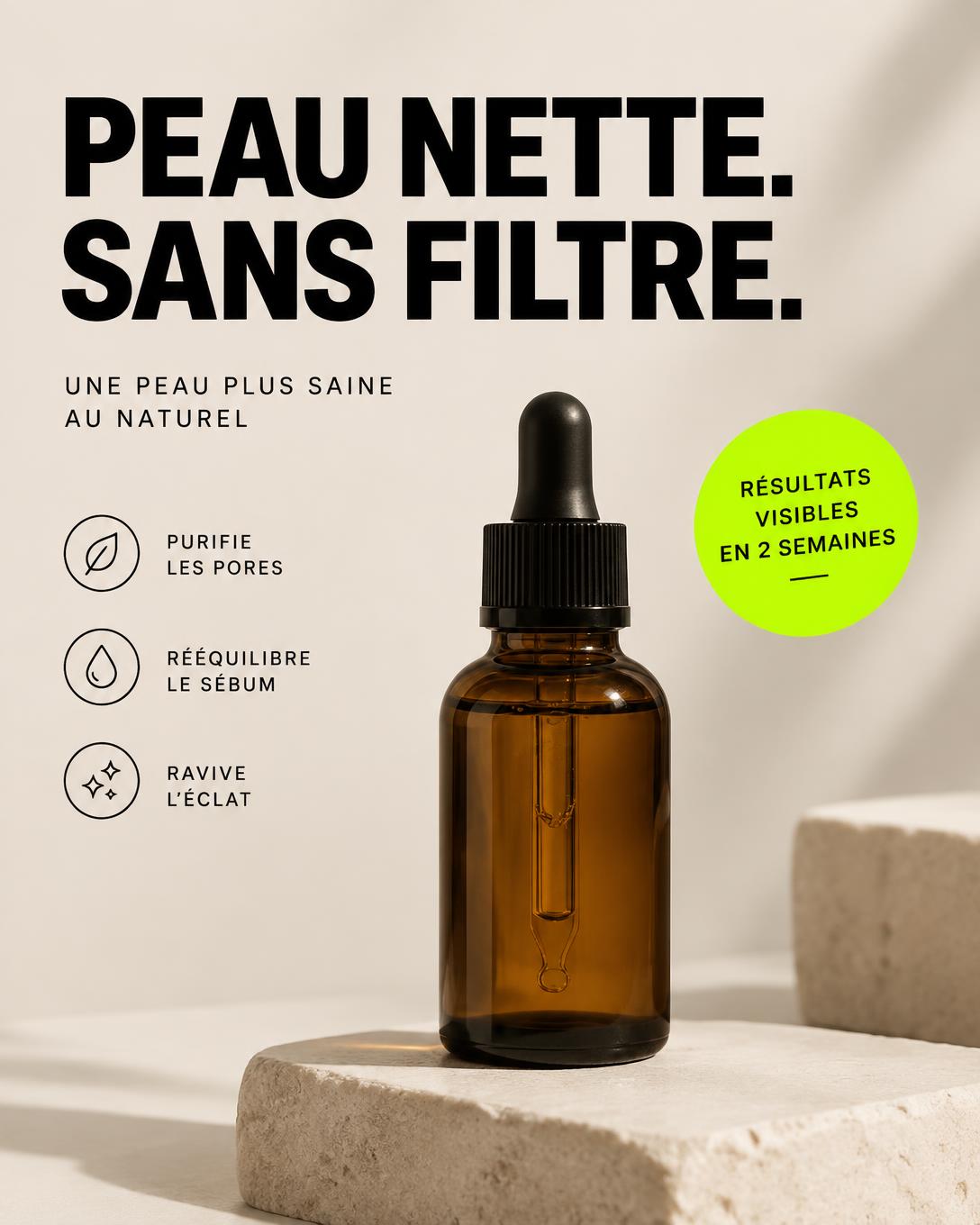 Créa statique pour une marque de soin — secteur beauté